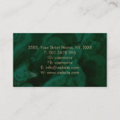Golden Monogram Celtic Knot Ornament on malachite Visitenkarte (Rückseite)