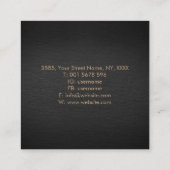 Golden Monogram Celtic Knot Ornament Quadratische Visitenkarte (Rückseite)