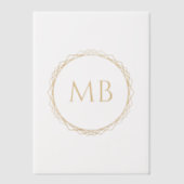 Golden Monogram Couple Initials Wedding Pergament Einladungen (Vorderseite)