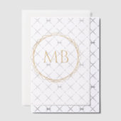 Golden Monogram Couple Initials Wedding Pergament Einladungen (Versetzt (Einladung))