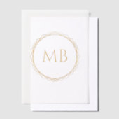 Golden Monogram Couple Initials Wedding Pergament Einladungen (Versetzt)