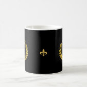 Golden Monogram & Crown mit Laurel-Blätter Kaffeetasse (Mittel)