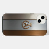 Golden Monogram Emblem A iPhone Hülle (Rückseite (Horizontal))