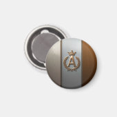 Golden Monogram Emblem A Magnet (Vorderseite/Rückseite)