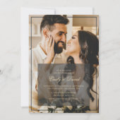 Golden Monogram Foto Overlay Save The Date (Vorderseite)