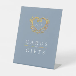 Golden monogram Hochzeitskarten und Geschenke dust Sockelschild