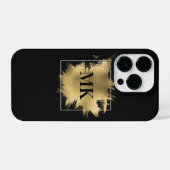 Golden Monogram iPhone Hülle (Rückseite (Horizontal))