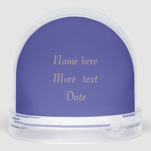 Golden Monogram & Laurel Wreath on Deep Blue Schneekugeln (Rückseite)