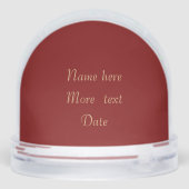 Golden Monogram & Laurel Wreath on Deep Red Schneekugeln (Rückseite)