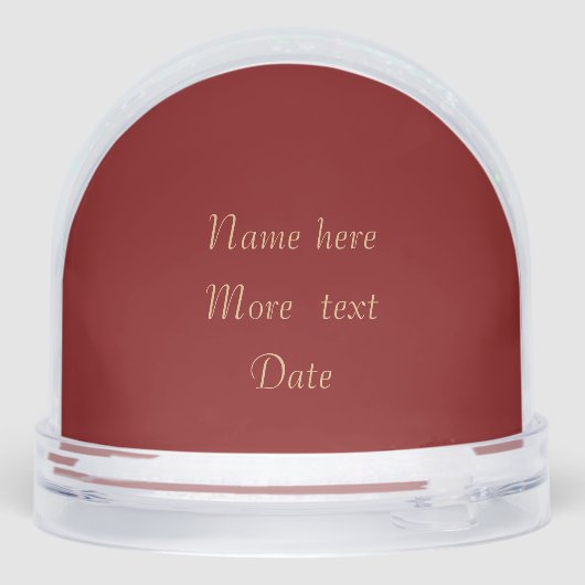 Golden Monogram & Laurel Wreath on Deep Red Schneekugeln (Rückseite)