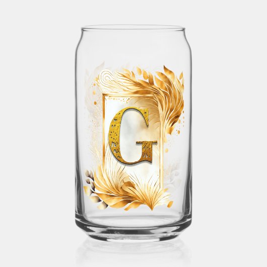 Golden Monogram Letter G Dosenglas (Vorderseite)