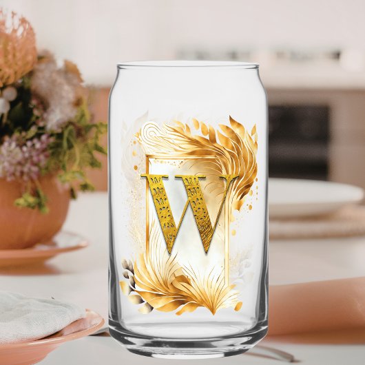 Golden Monogram W Decorated Frame Dosenglas