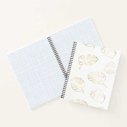 Golden Monstera Blätter Pattern Notebook Notizblock (Innenseite)