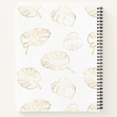 Golden Monstera Blätter Pattern Notebook Notizblock (Rückseite)