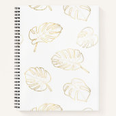 Golden Monstera Blätter Pattern Notebook Notizblock (Vorderseite)