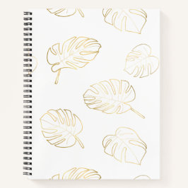 Golden Monstera Blätter Pattern Notebook Notizblock