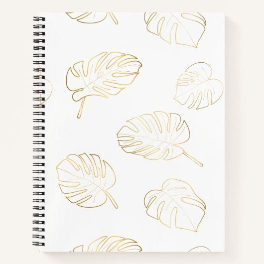 Golden Monstera Blätter Pattern Notebook Notizblock (Vorderseite)