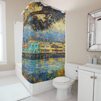 Golden Monterey Harbor Dreams Klimt-inspiriert Duschvorhang