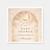 Golden Moon And Stars Baby Shower Serviette (Vorderseite)