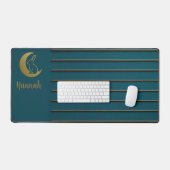 Golden Moon & Bunny on Aquamarin Schreibtischunterlage (Tastatur & Maus)