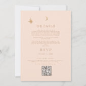 Golden Moon Celestial Boho Wedding Qr Code Einladung (Rückseite)