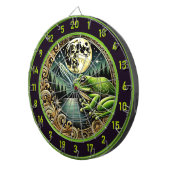Golden Moon Highlights Green Gold Frog Dartscheibe (Vorderseite rechts)