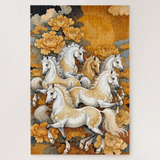 Golden Moon Horses – Custom Photo Puzzle (1014 pie (Vertikal)