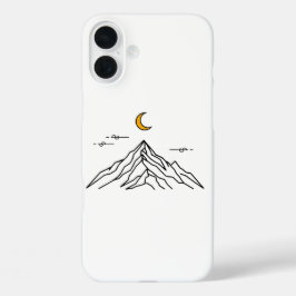 "Golden Moon & Peaks" Minimalist iPhone 16 Plus Hülle