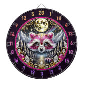 Golden Moon Shines auf dem rosa Raccoon Dartscheibe (vorne)
