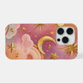 Golden Moon & Stars  iPhone Hülle (Rückseite (Horizontal))