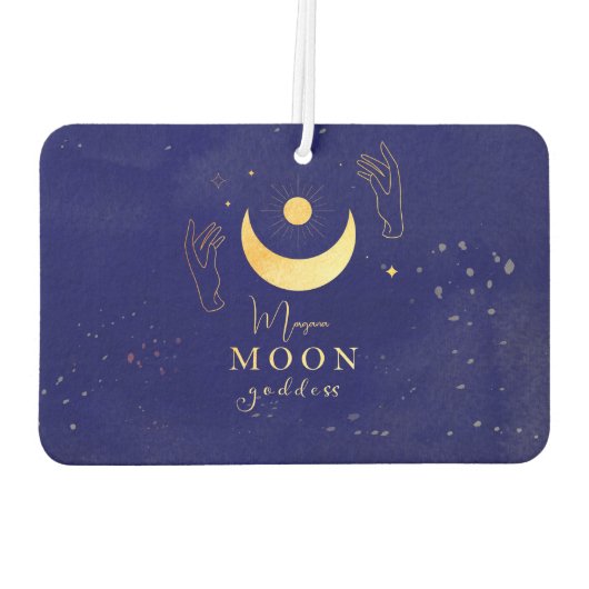 Golden Moon With Hands Personalized Autolufterfrischer (Rückseite)