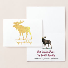 Golden Moose Holiday Wilderness Weihnachten Folienkarte