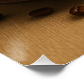 Golden Morning Brew – Cozy Coffee Steam Art Poster (Ecke)