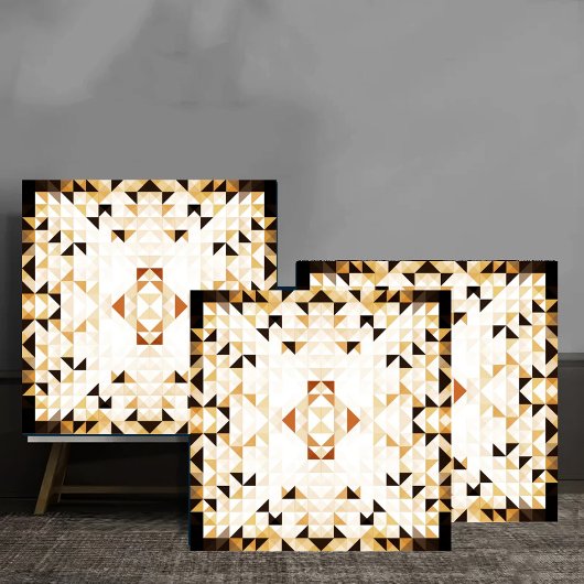 Golden Mosaic Geometric Abstract Fliese