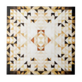 Golden Mosaic Geometric Abstract Fliese (Vorderseite)