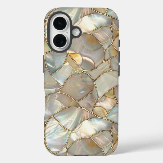 Golden Mosaic Style Mother Pearl Protective Case-Mate iPhone Hülle (Rückseite)