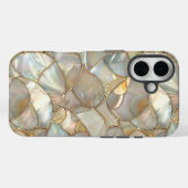 Golden Mosaic Style Mother Pearl Protective Case-Mate iPhone Hülle (Rückseite (Horizontal))