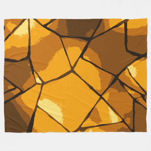 Golden Mosaik Glaskunst Fleecedecke (Vorderseite (Horizontal))
