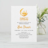 Golden Mosque Moon Ramadan Iftar Dinner Invitation Einladung (Stehend Vorderseite)
