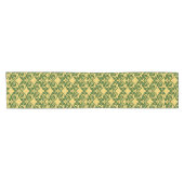 Golden Moss Damask Bows Kurzer Tischläufer (Horizontal)