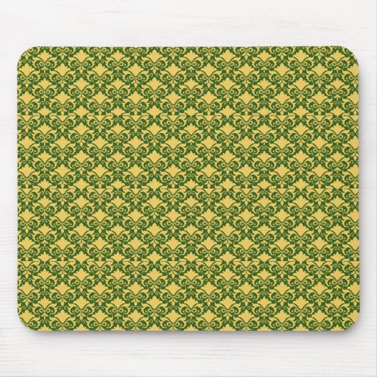 Golden Moss Damask Bows Mousepad (Vorne)