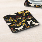 Golden Moth | Luxe Insect Cork Untersetzer (Linke Seite)
