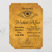 Golden Moth Vintag Patterns Halloween Einladung (Vorne/Hinten)