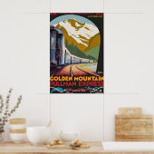 Golden Mountain Pullman Express Poster Druck (Küche)