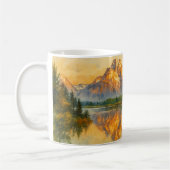 Golden Mountain Reflektion Wasserfarbene Landschaf Kaffeetasse (Links)