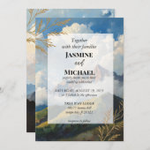 Golden Mountain Rolling Hills mit Wolkenlandschaft Einladung (Vorne/Hinten)