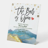 Golden Mountain Wedding Bar is Open Drink Menu Sockelschild (Vorderseite)