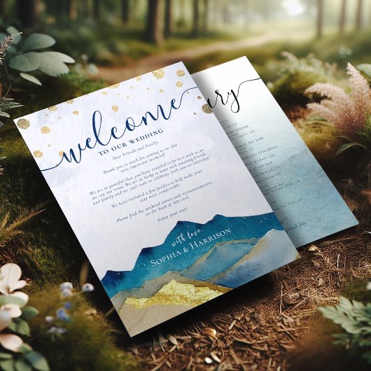 Golden Mountain Wedding Willkommensbrief & Tour Einladung