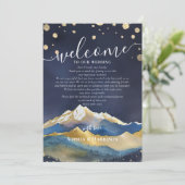 Golden Mountain Wedding Willkommensbrief & Tour Einladung (Stehend Vorderseite)