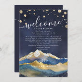 Golden Mountain Wedding Willkommensbrief & Tour Einladung (Vorne/Hinten)